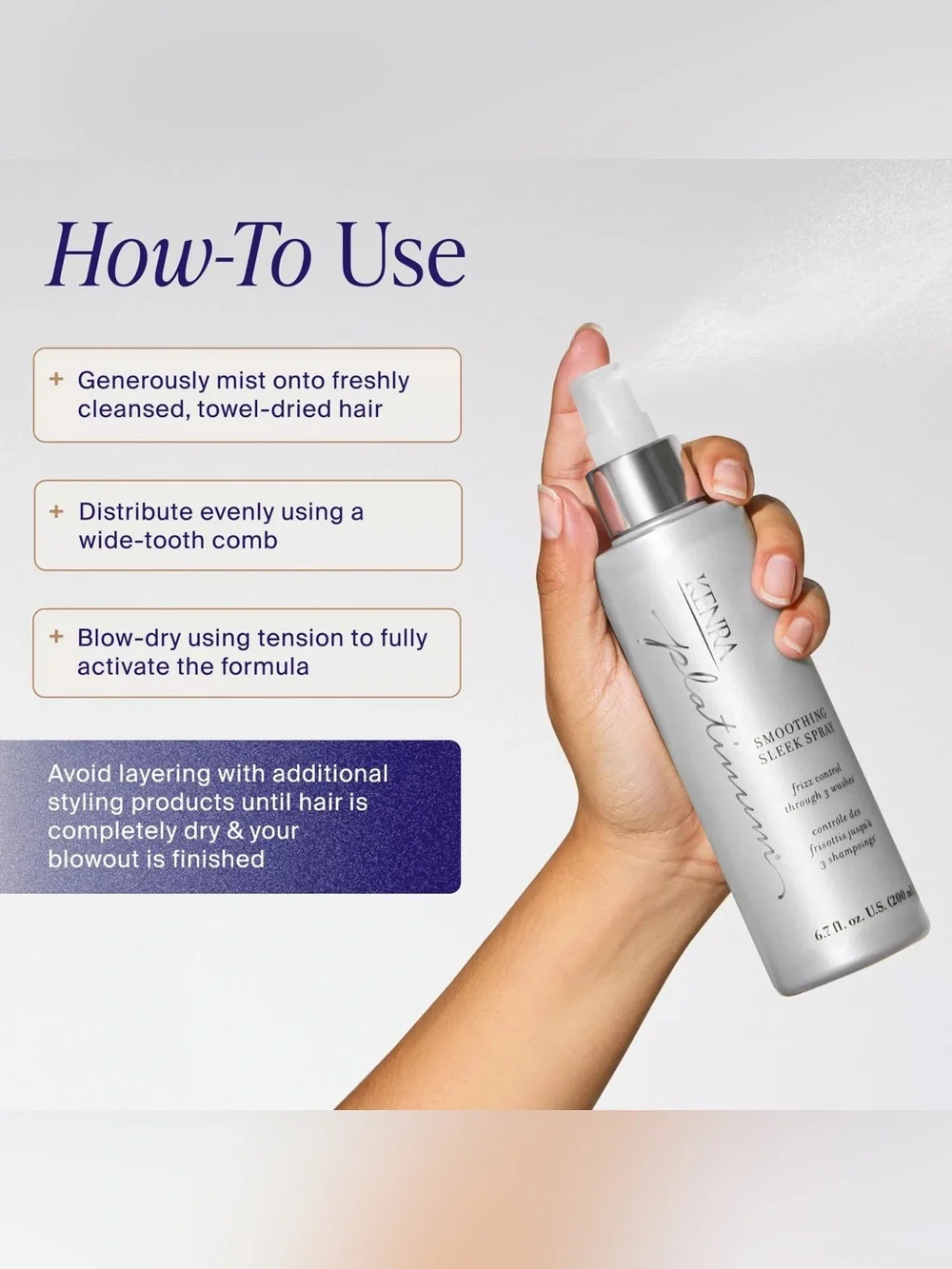 Kenra Professional Platinum Smoothing Sleek Spray-travel size 50ml